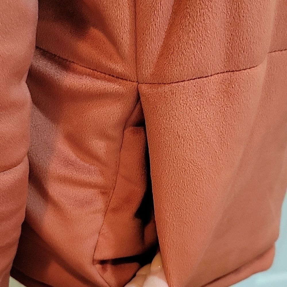 HYFVE Rust Velvet Puffy Moto Jacket Size Small - Picture 6 of 9